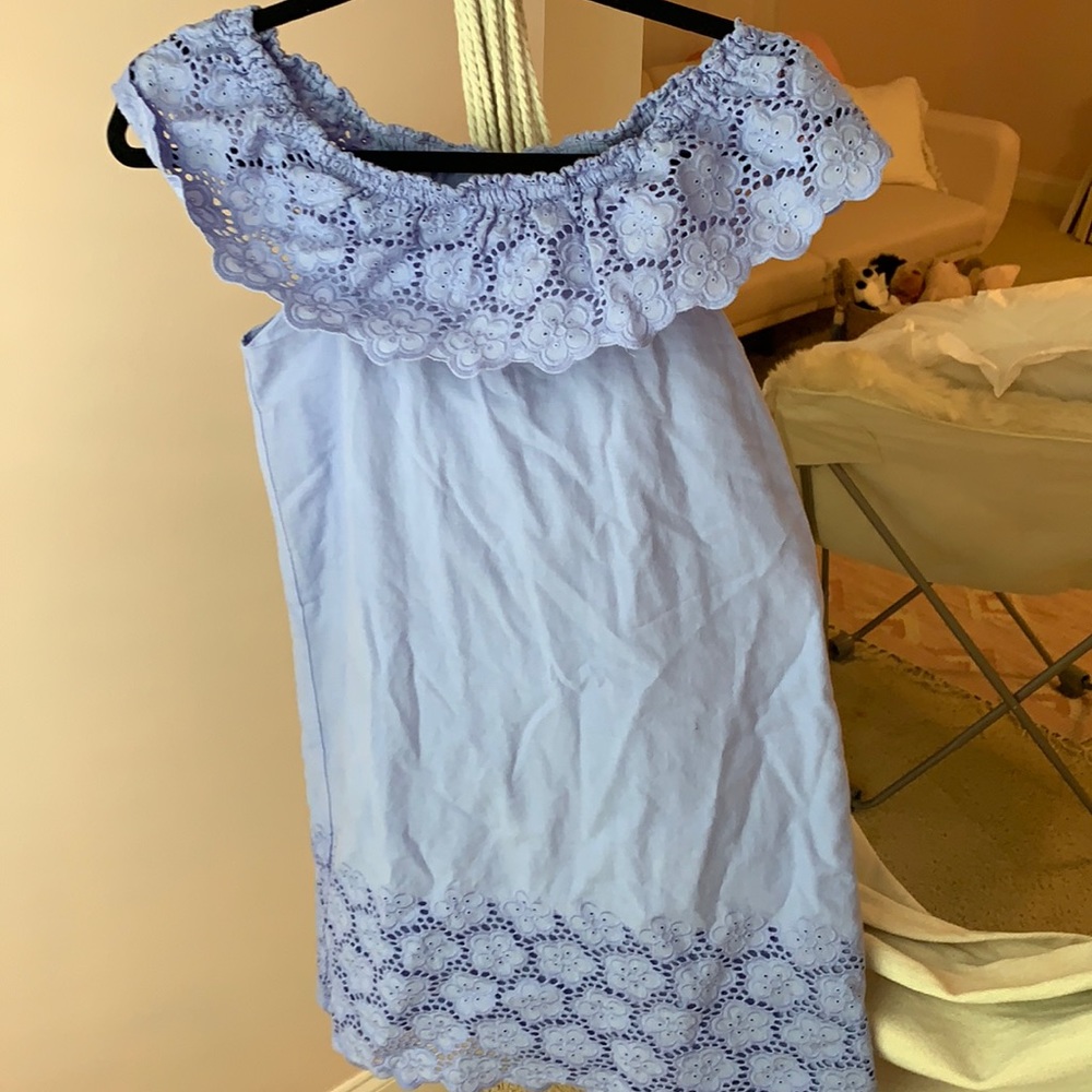 Girls off the shoulder dress.